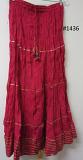 Pink Cotton Gold Gota Patti Long Trendy Skirt - 39" Long